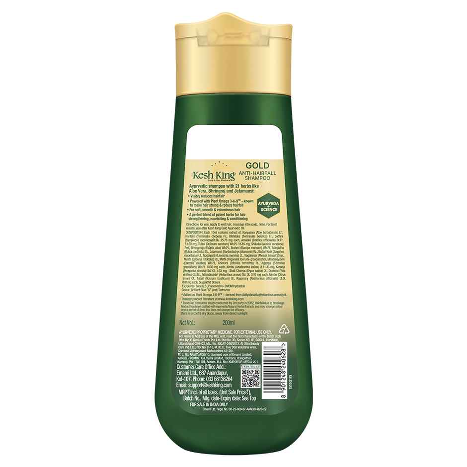 Kesh King Gold Anti Hairfall Shampoo for Soft, Smooth & Voluminous Hair