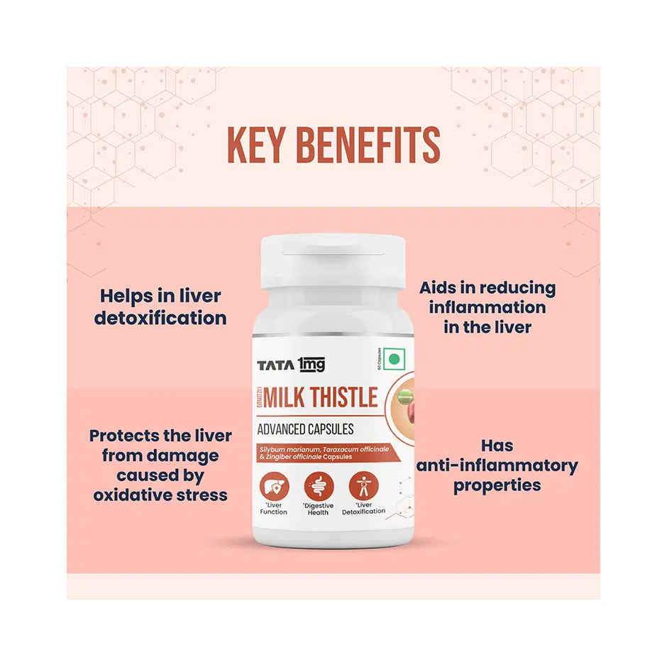 Tata 1mg Milk Thistle VEG Capsule Pack Of 60 Capsules