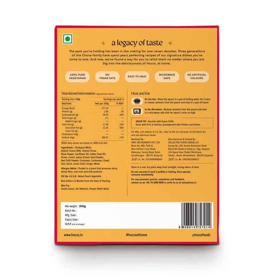 Hocco Chana Masala | Ready to Serve Curry