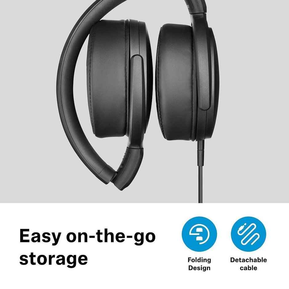 Sennheiser HD 400s Wired Over The Ear Headphone with Mic- Black, Designed In Germany, 2 Yr Warranty