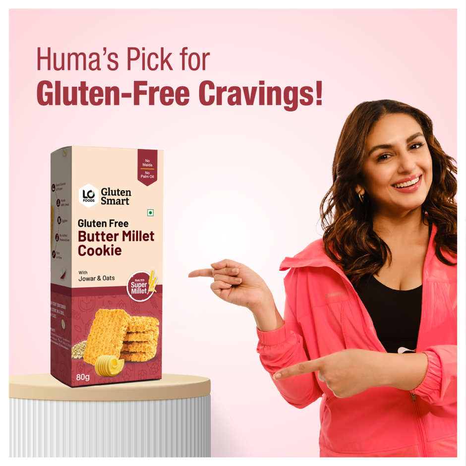 Lo Foods Gluten Free Butter Millet Cookies Biscuit |No Maida