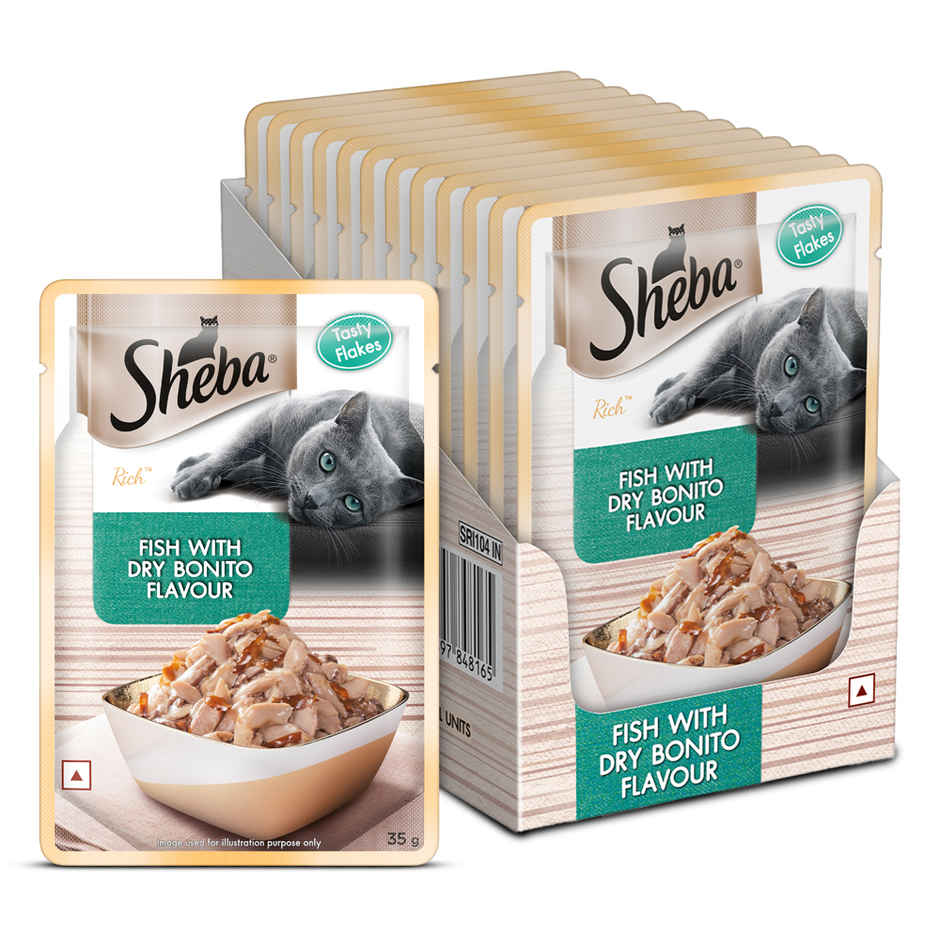 Sheba Rich Adult Fish with Dry Bonito Flavour Wet Cat Food