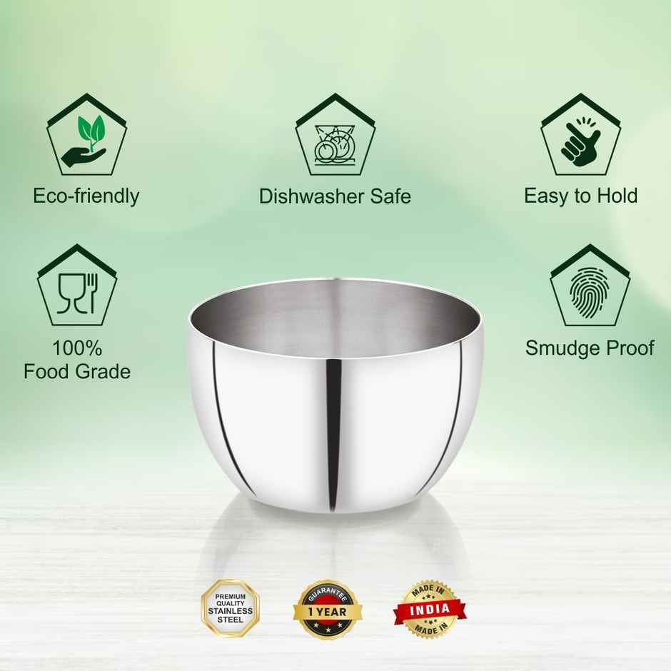 Steelera Stainless Steel Apple Bowl / Wati / Katori | Food Safe | 270 ml