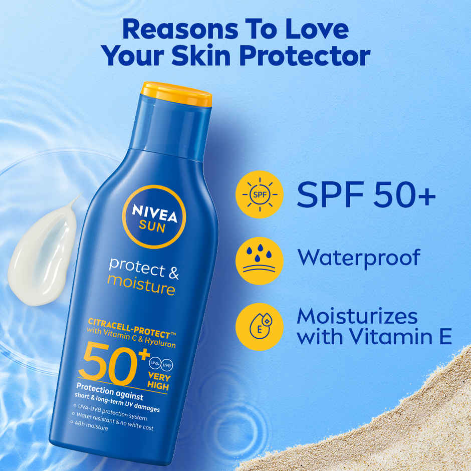 NIVEA SUN Protect and Moisture SPF 50+ Advanced Sunscreen|PA+++ UVA - UVB Protection System