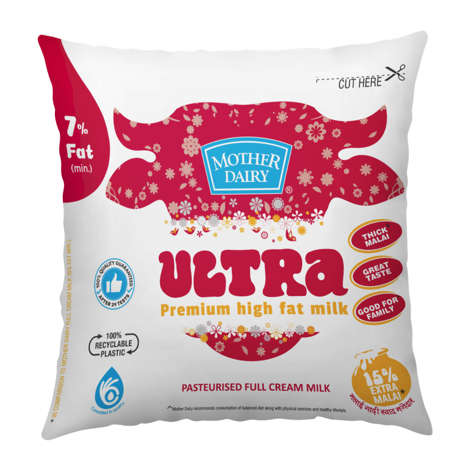 Mother Dairy Ultra Full Cream Fresh Milk | Pouch