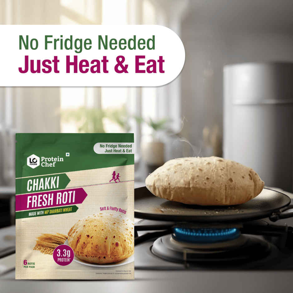 Protein Chef Whole Wheat Roti | Non Frozen | Fresh | MP Sharbati Atta | Ready to Cook Chapati Combo 