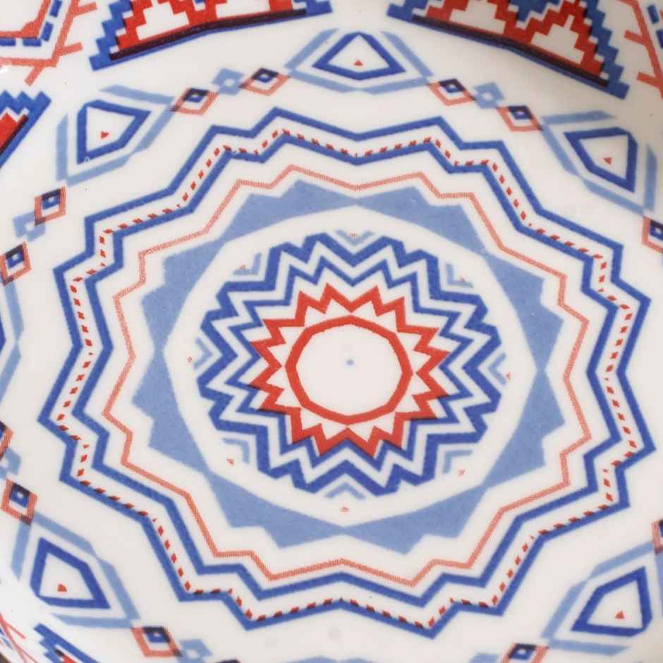 Nestasia Mandala Blue Square Snack Plate with Handle