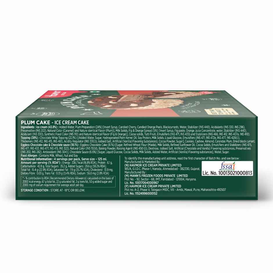 Havmor Plum Cake Ice Cream Cake