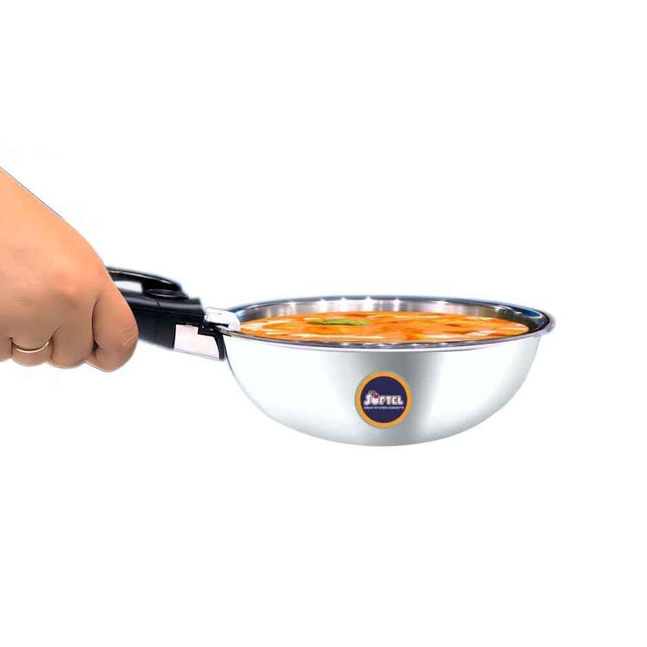 Softel Triply Stainless Steel Tasla | Removable Handle | Gas & Induction Compatible