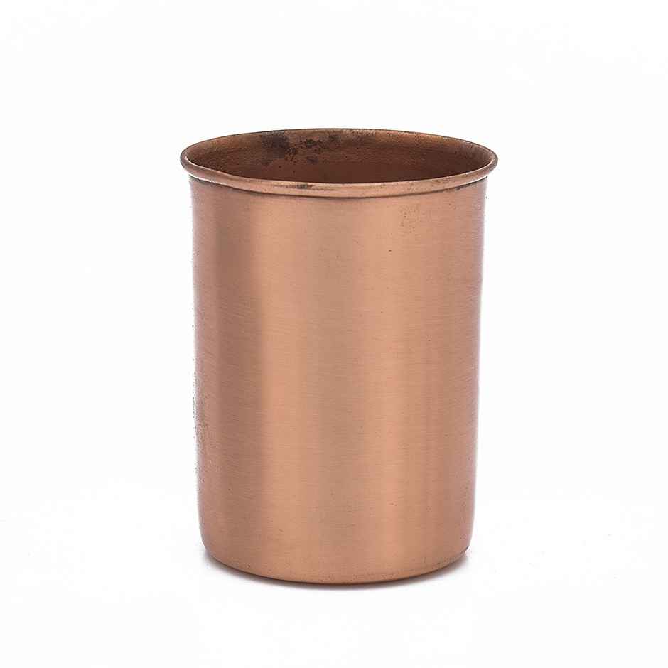OGGN Plain Copper Water Glass For Daily & Office Use 250 ml, Pure Copper