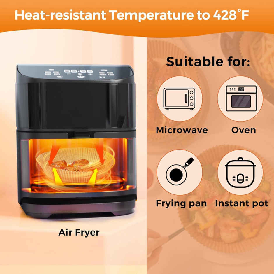 SE7EN Round Air Fryer Disposable Paper Liners Small