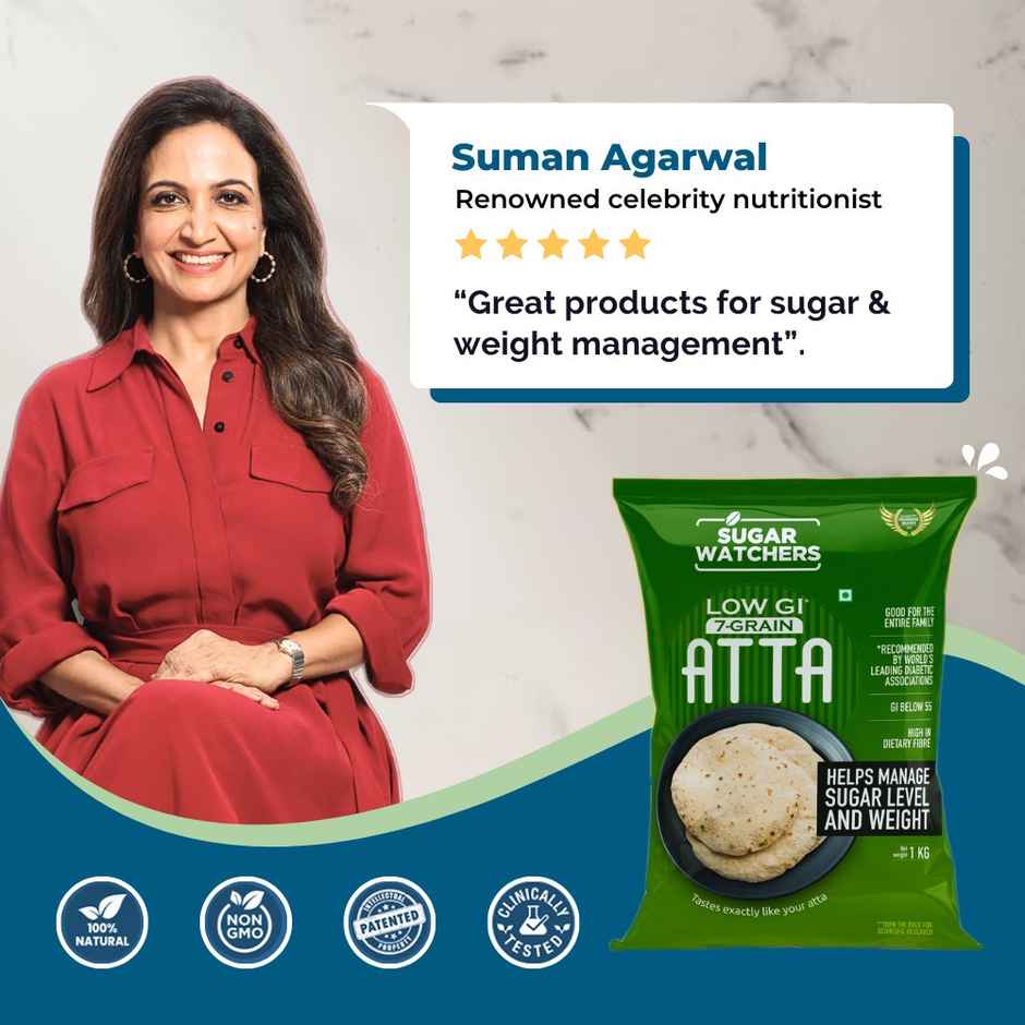 Sugar Watchers Low Gi 7 Grain Atta - Diabetic Friendly Pouch