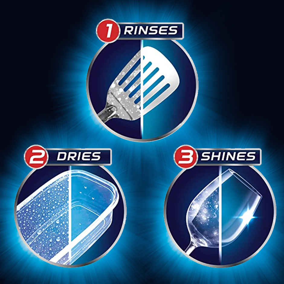 Finish Quantum Dishwasher Tablets (50pc) & Finish Dishwasher Rinse Aid Liquid (400ml) Combo