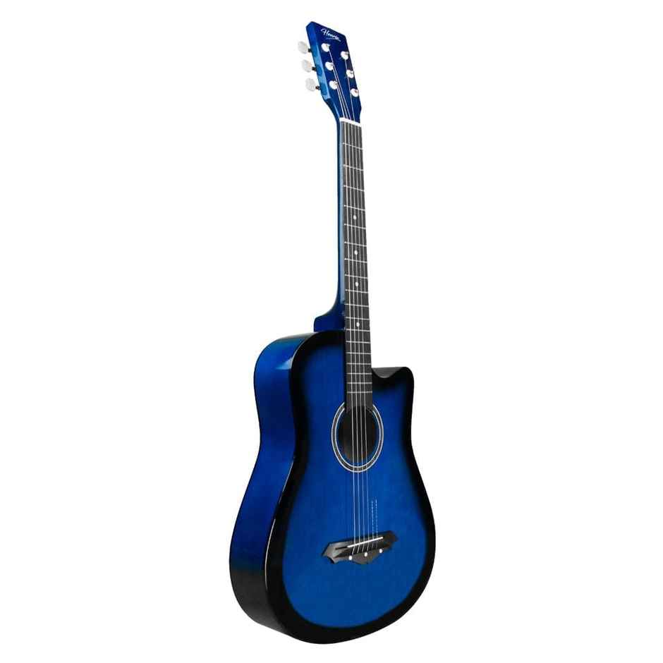 Henrix 38C Cutaway Acoustic Guitar Kit with Accessories | Blue Burst - 38 Inches