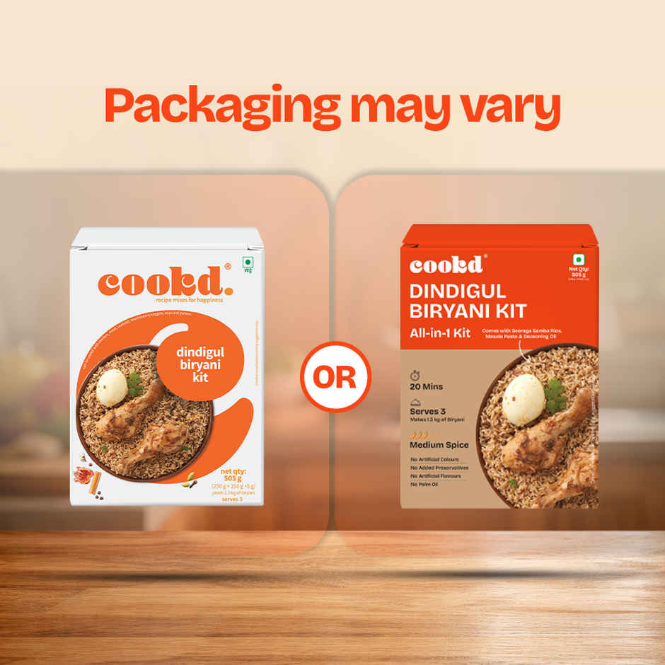 Cookd Dindigul Biryani Kit - Ready to Cook | Short Grain