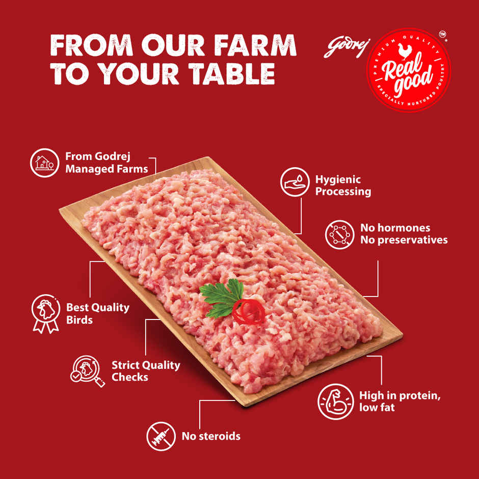 Godrej Real Good Chicken Kheema | Freshly Frozen | No Hormones, No Preservatives