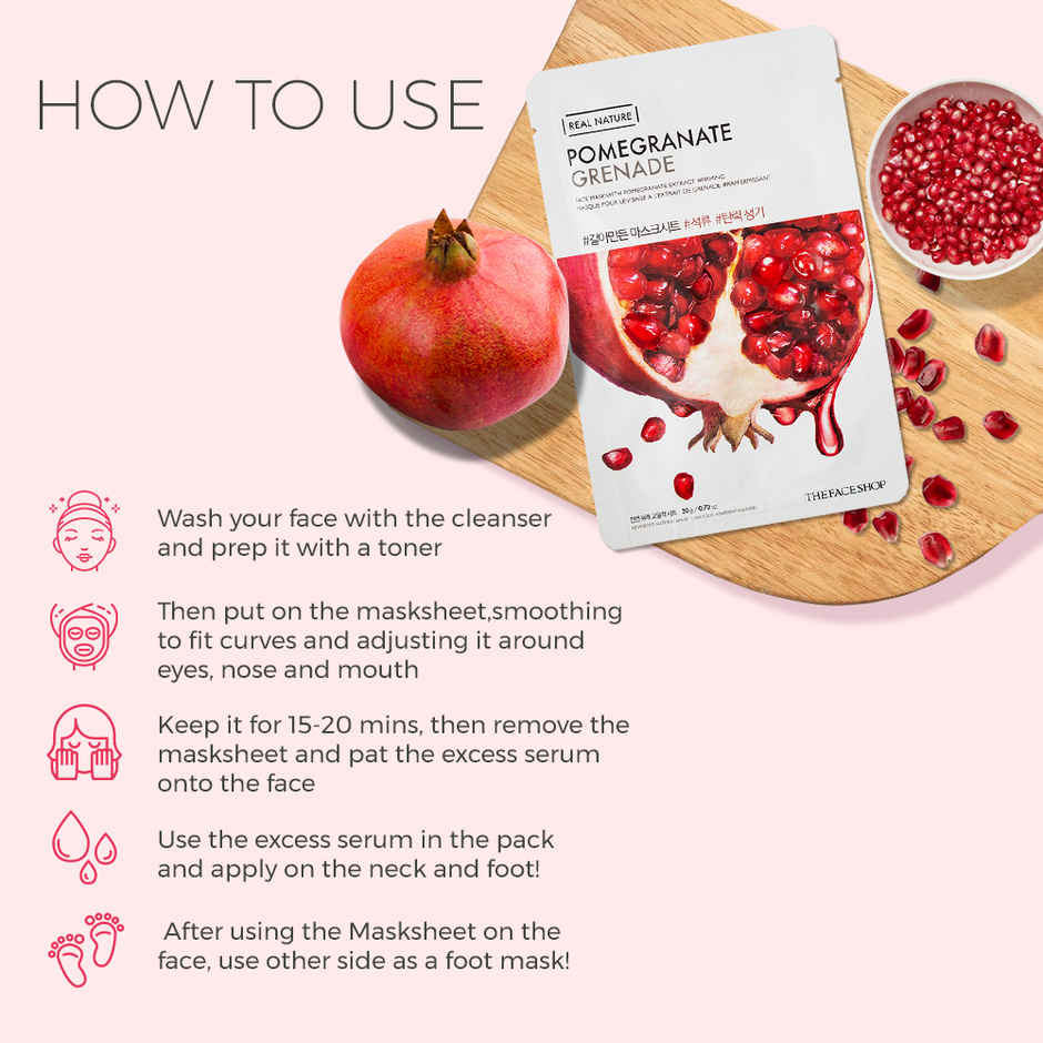 The Face Shop Real Nature Pomegranate Face Mask (Sheet Mask)