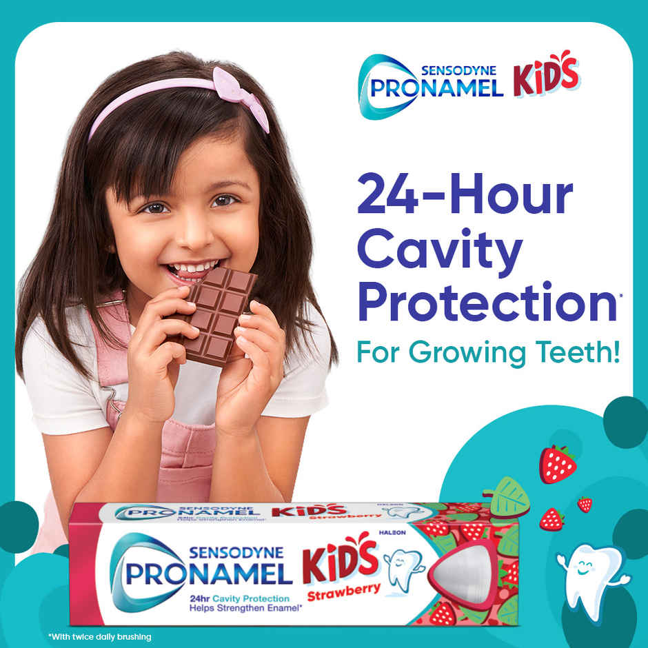 Sensodyne Pronamel Kids Toothpaste, 24Hr Cavity Protection, for 2+ Yrs (Strawberry Flavour)