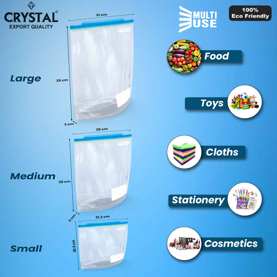 Crystal Large Zip Seal Bag