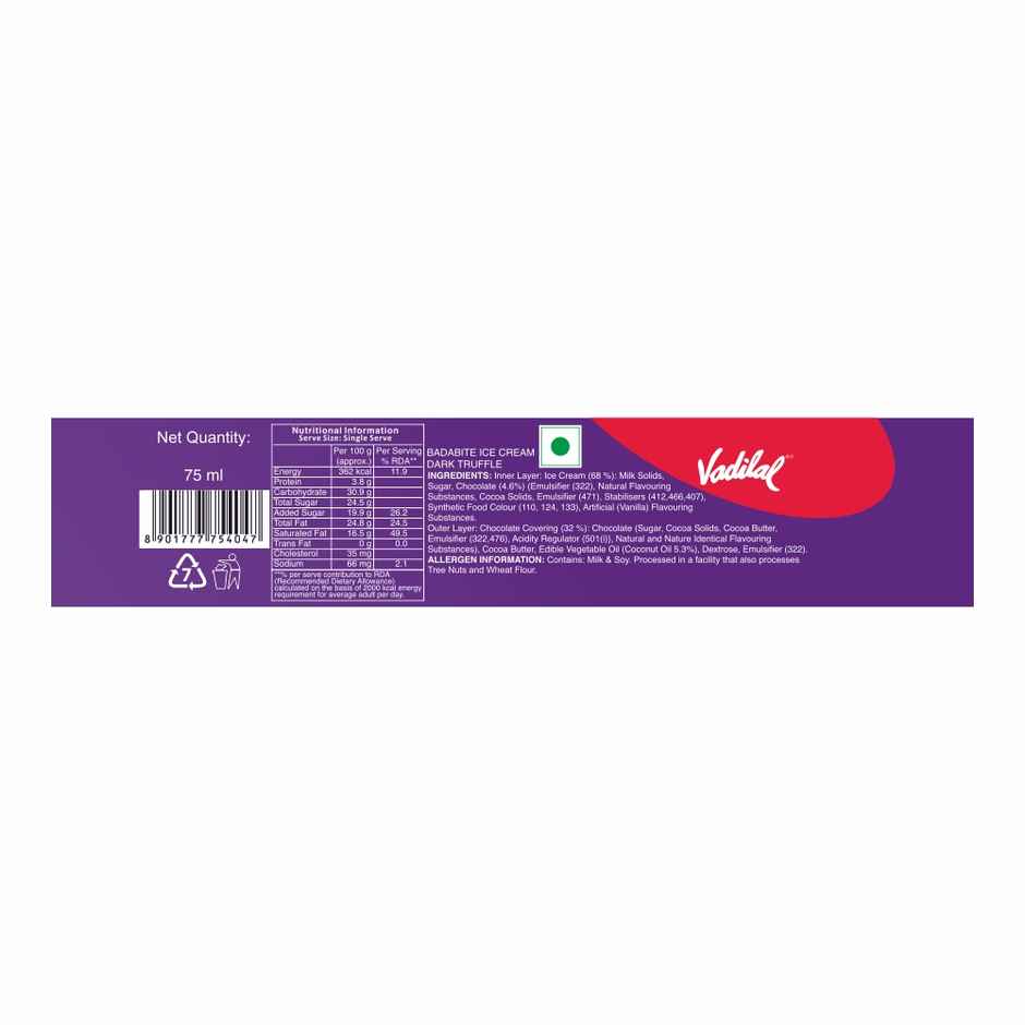 Vadilal Dark Truffle Badabite Ice Cream Stick Combo