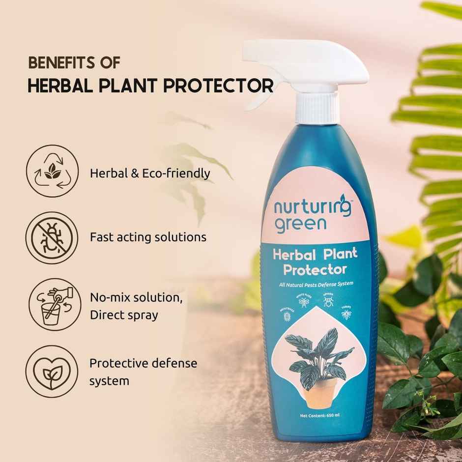 Nurturing Green - Herbal Plant Protector | 650ml | Plant Spray Bottle with Neem Oil for Plant Care
