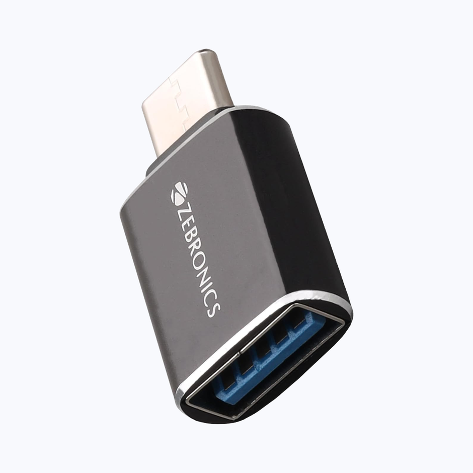 Zebronics ATC1 USB Type A to Type C Converter, USB 3.0, High-Speed Data Transfer, Backward Compatibility, Plug and Play, for Laptops | Smartphones | Compatible Devices - Black