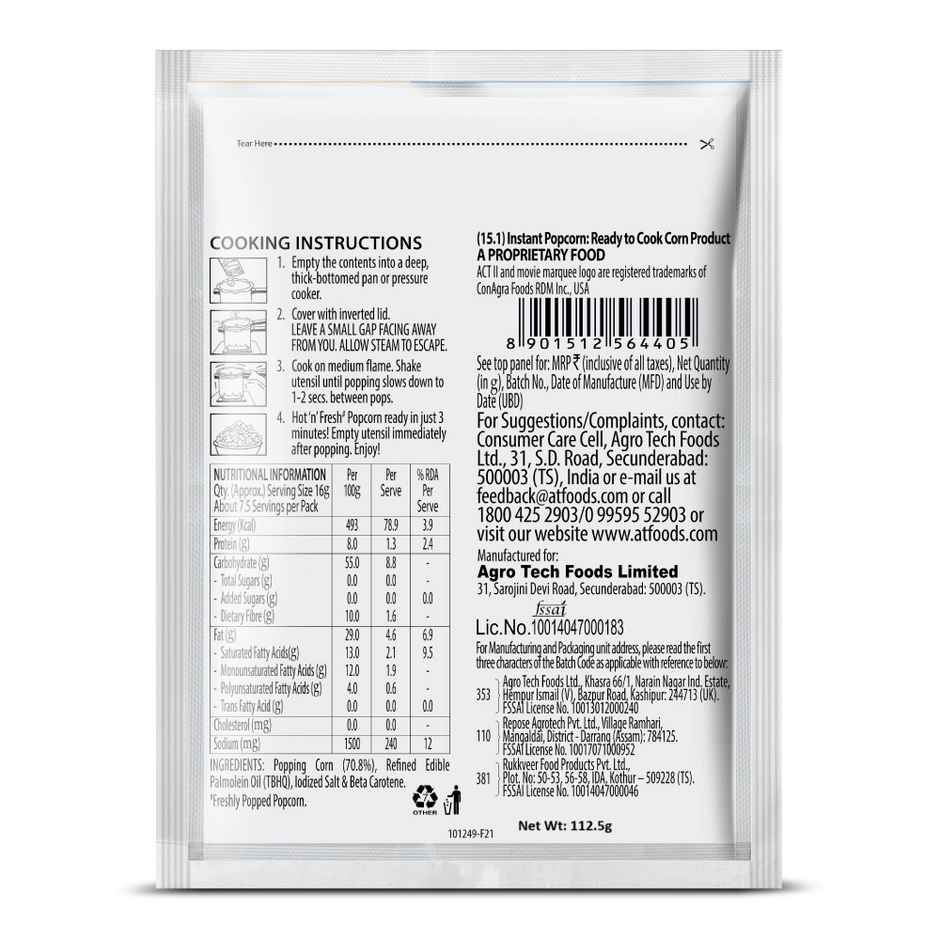 Act II Instant Popcorn | Golden Sizzle, Family Pack, Hot & Fresh in 3 mins