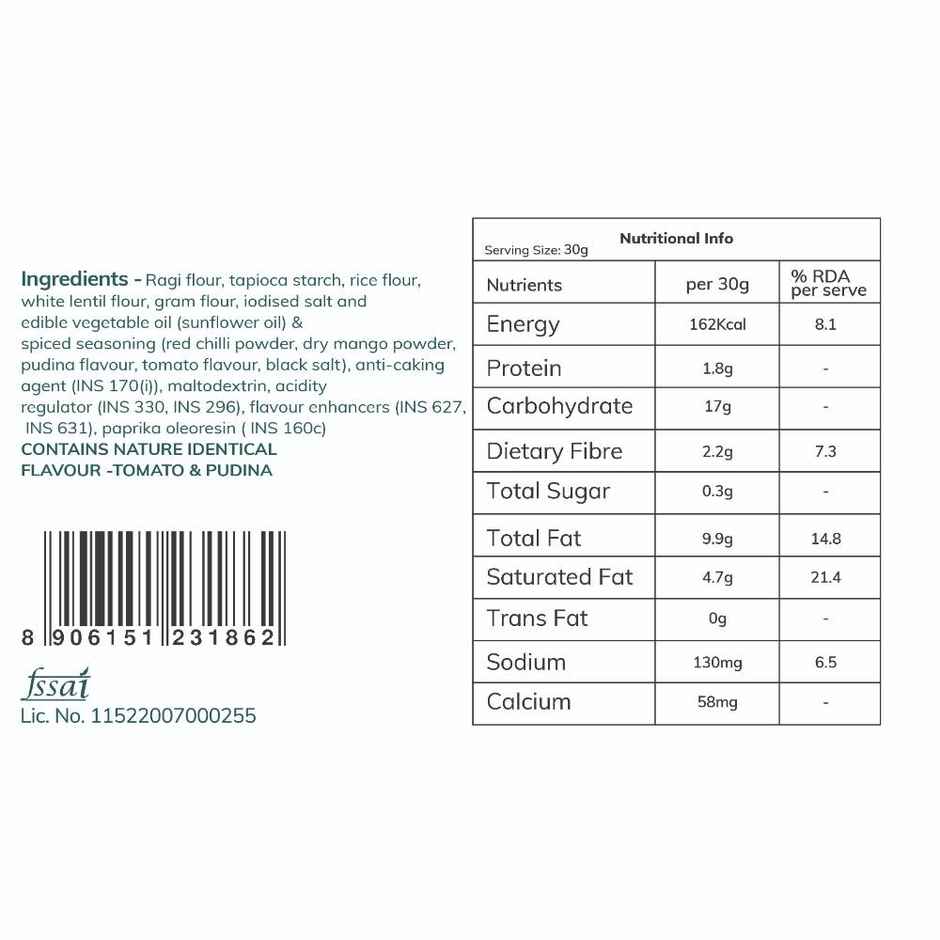 Snackible Desi Masala Ragi Chips - High Fibre