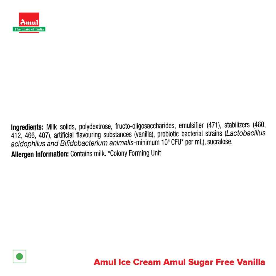 Amul Sugar Free Vanilla Ice Cream Cup