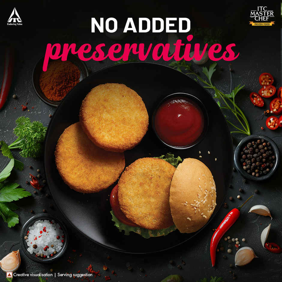 ITC Master Chef Desi Style Chicken Patty | Goodness of Protein | No Added Preservatives | 6 pieces