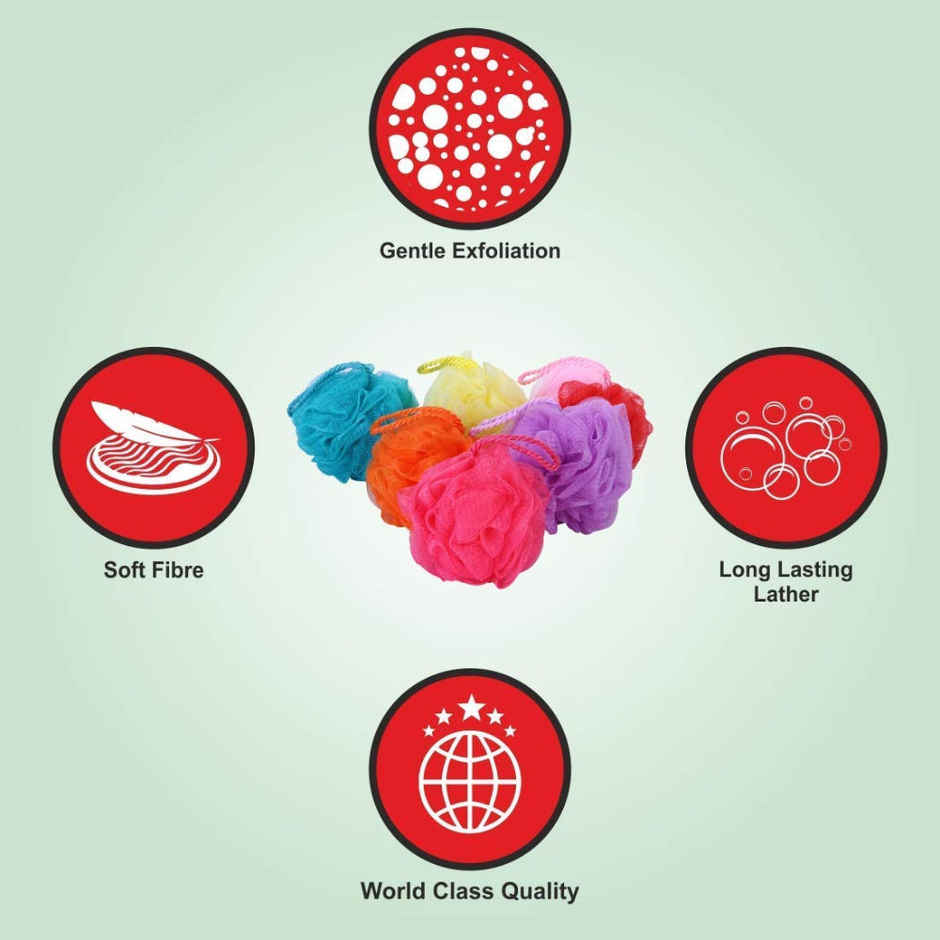 Bronson Professional Mini Bath Sponge Loofah For Deep Cleansing And Dead Skin Removal | Mix Color