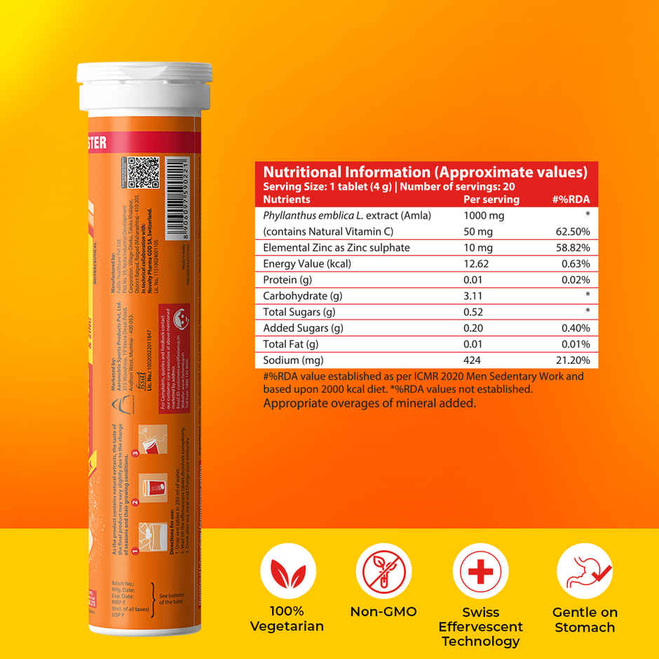 Fast&Up Charge Vitamin C Immunity Booster | Orange Flavour