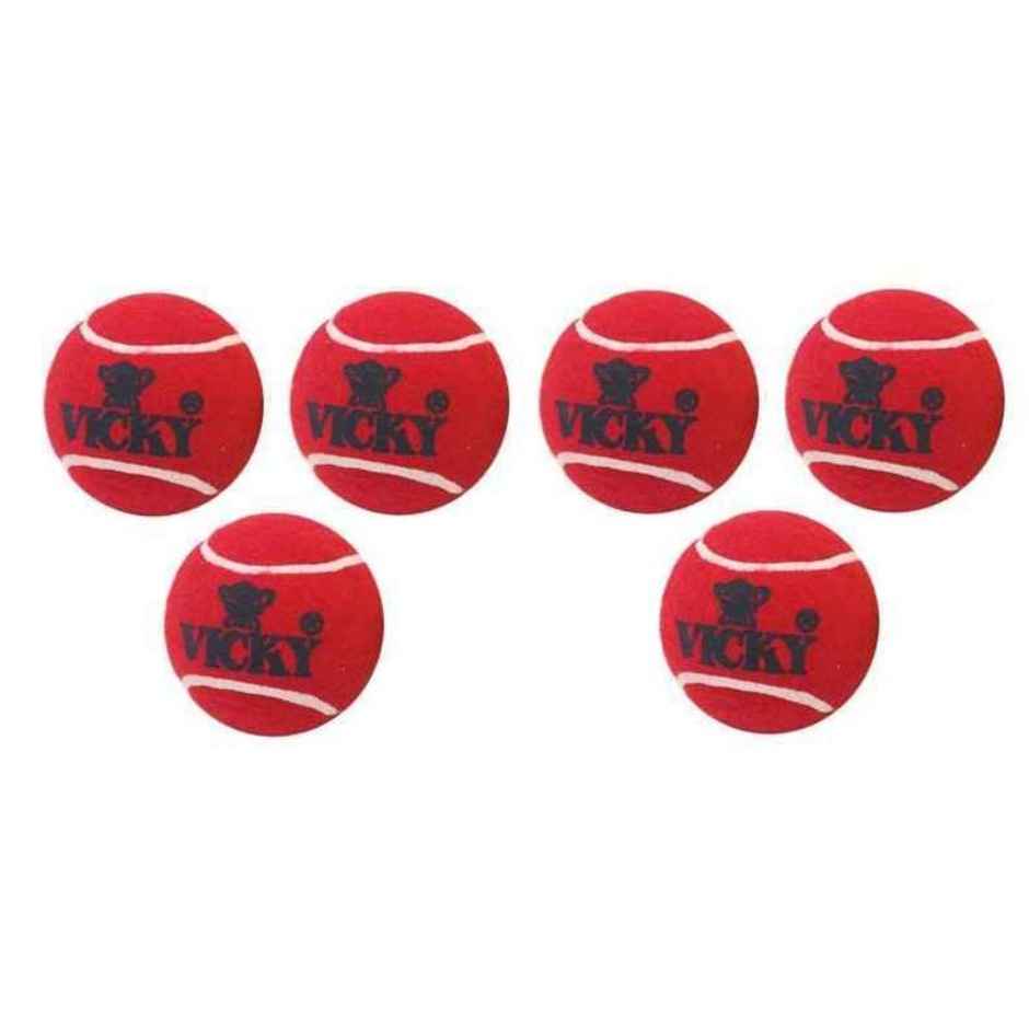 Vicky Heavyweight Rubber Cricket Ball | Red | Durable and Reliable