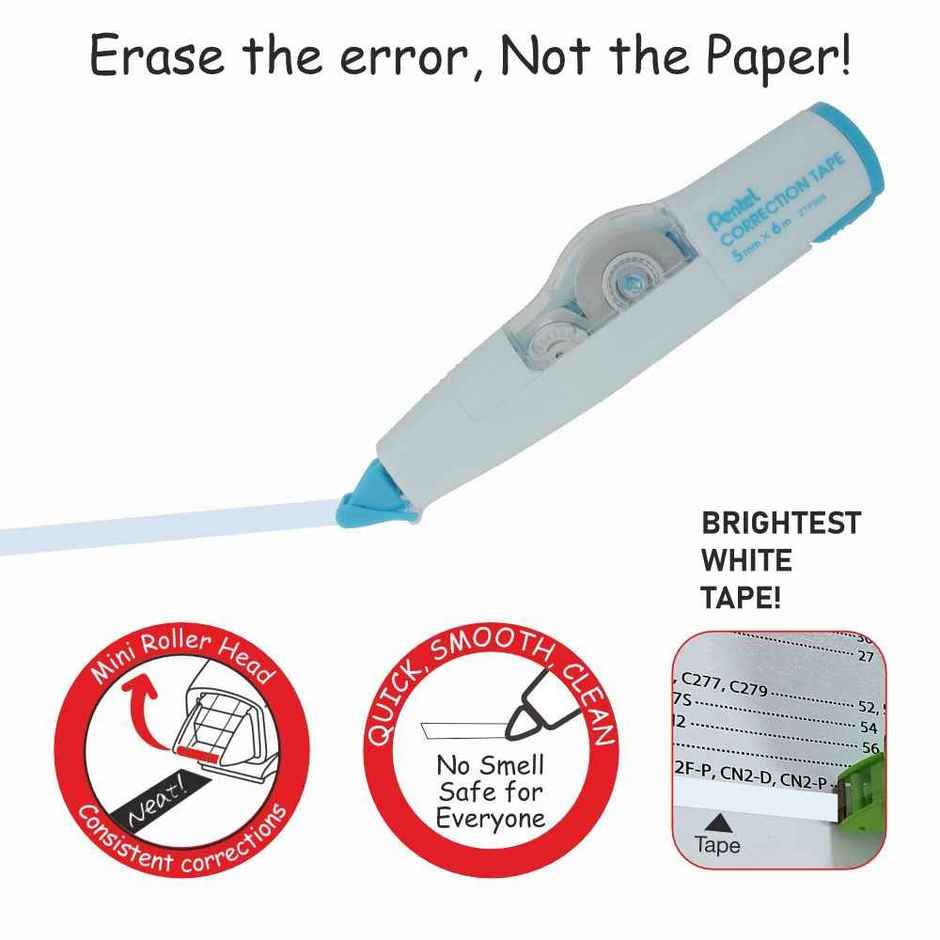 Pentel Correction Tape Single Blue Body