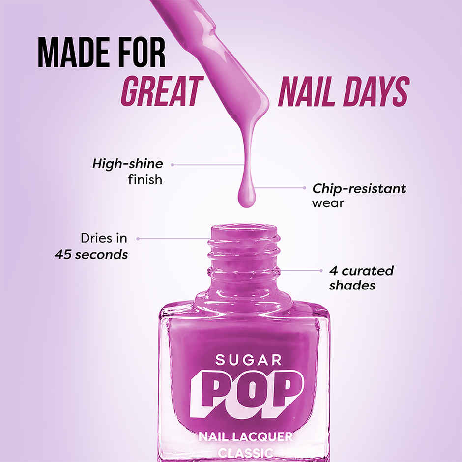 SUGAR POP 4 in 1 Nail Lacquer Kit | 03 Radiant Rainbow | Bright Multi-Shade Set