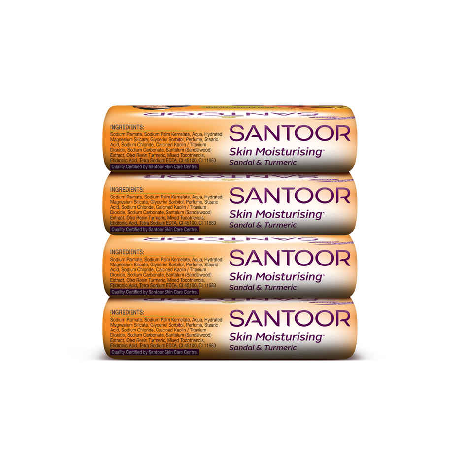 Santoor Skin Moisturizing Sandal and Turmeric Bathing Soap With Anti-Aging Properties