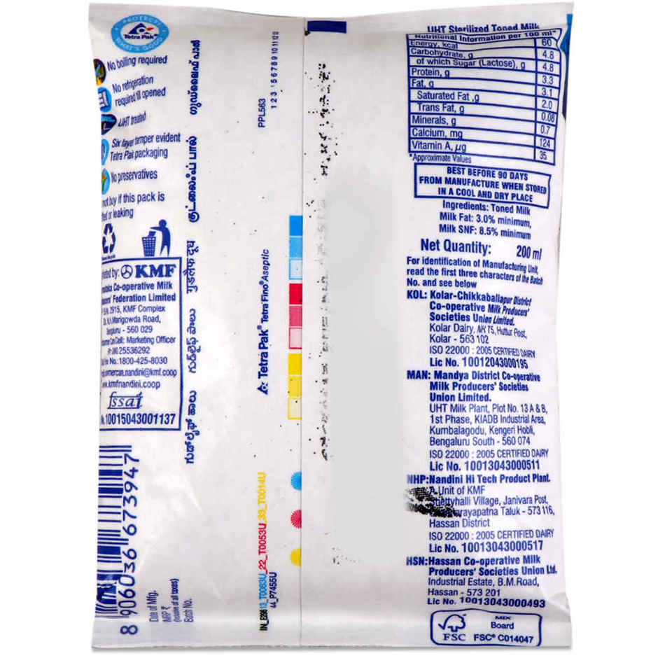 Nandini Good Life Toned UHT Milk (Fino Pouch)