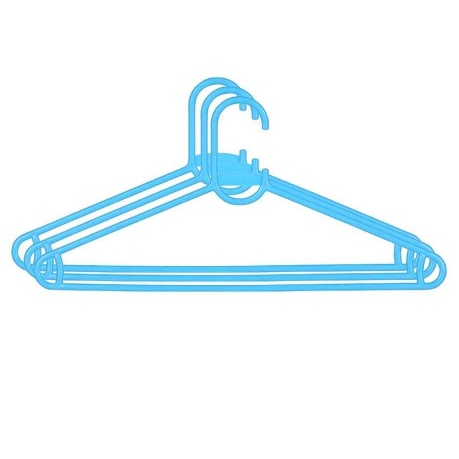 Sinco Misha Plastic Cloth Hanger - Pack of 3 pcs - Blue