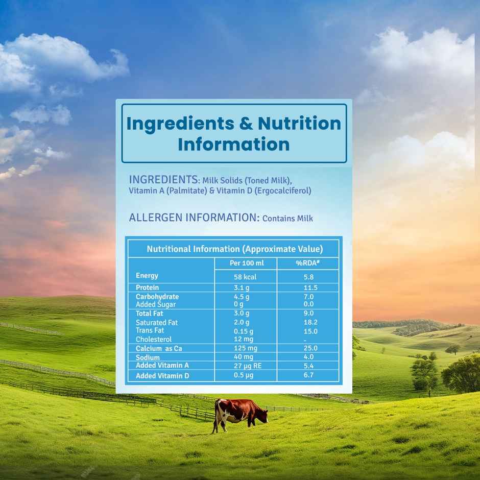 Heritage Farm Fresh Toned Tetra pack Milk