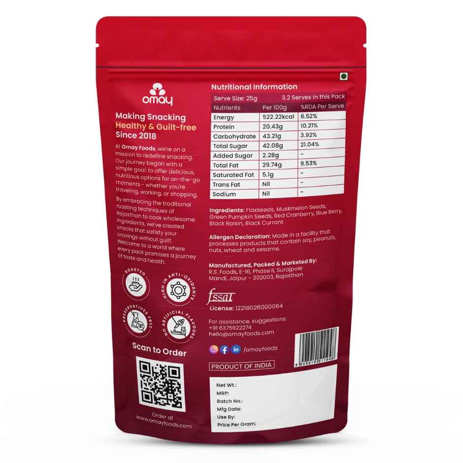 Omay FOODs Seeds & Berries Trail Mix Mini Pack