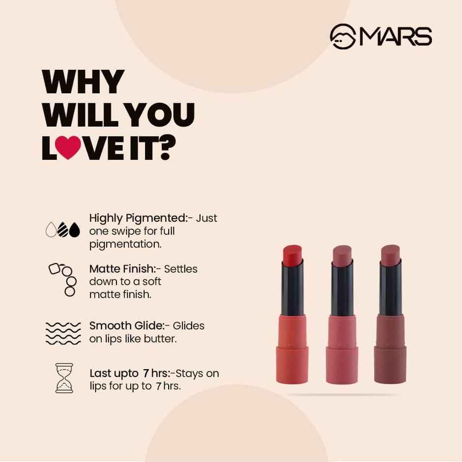 MARS Cosmetics Matte Lipsticks Box | 01 Reds & Maroons