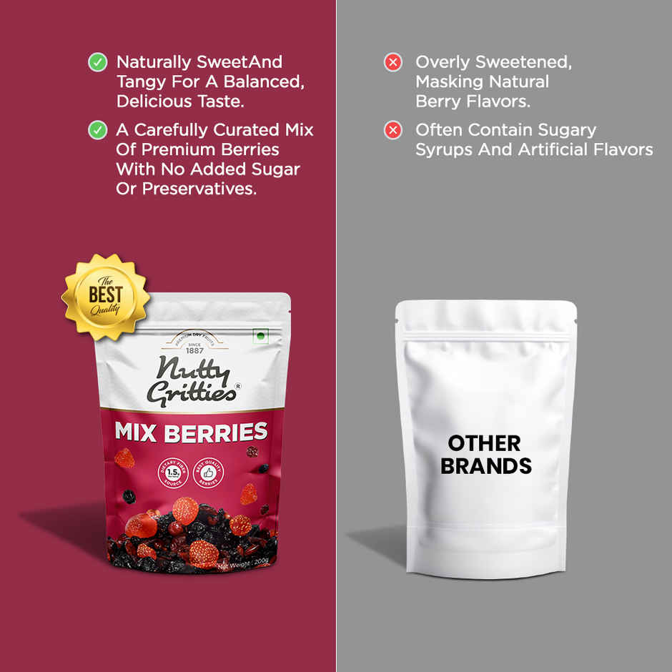 Nutty Gritties Premium Mix Berries - 4 In 1 Fibre-Rich Snack
