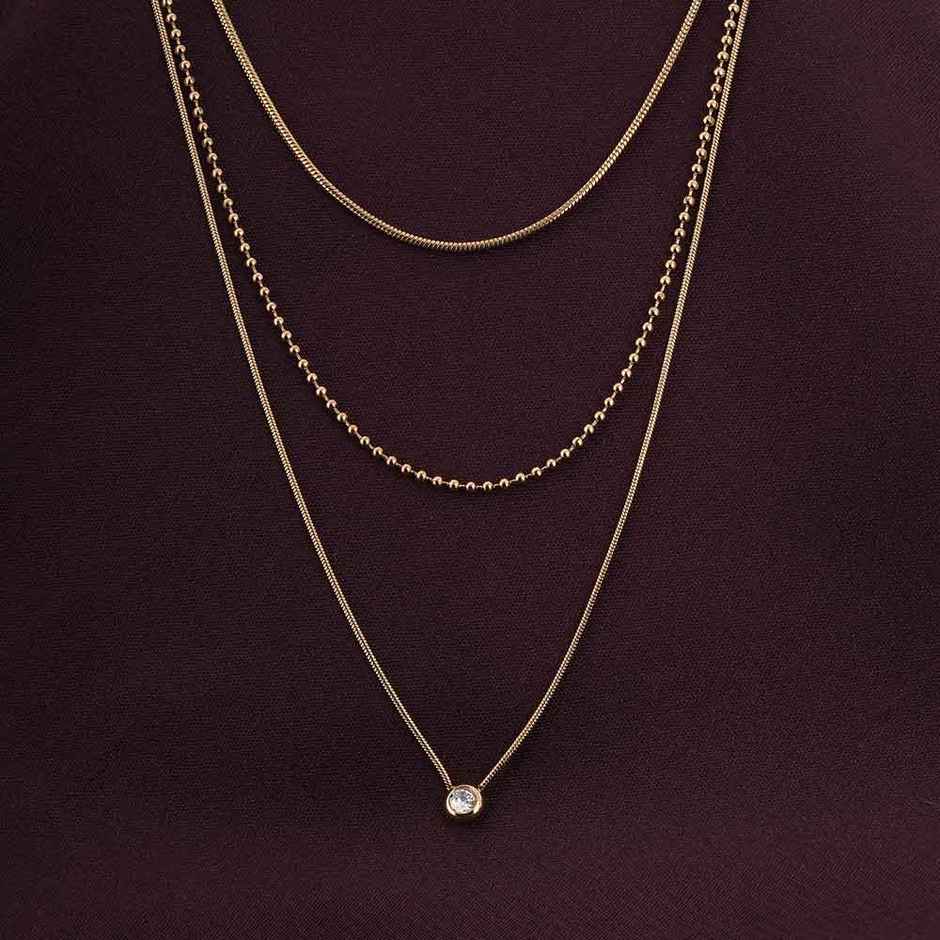 Palmonas Golden Layers With Stone Necklace