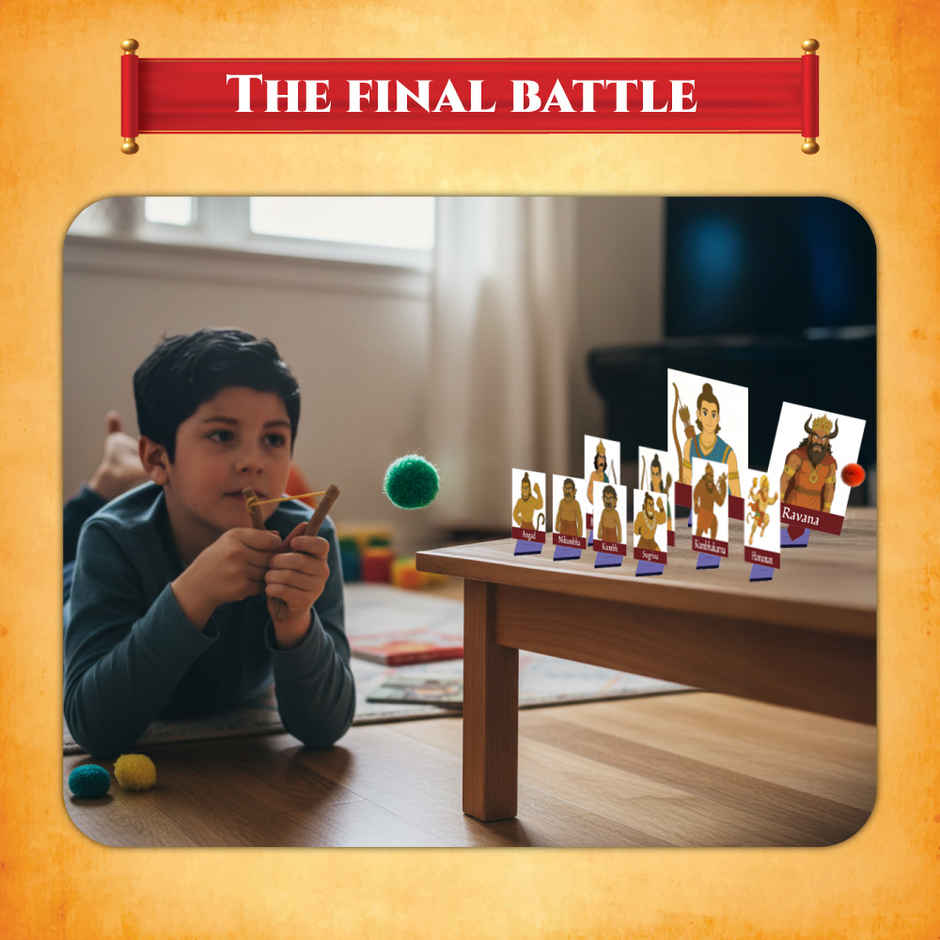 Physics Wallah Ramayana,The Tale of Ram & Sita Kit for Kids, 6-in-1 Fun Activity & Family Board Game