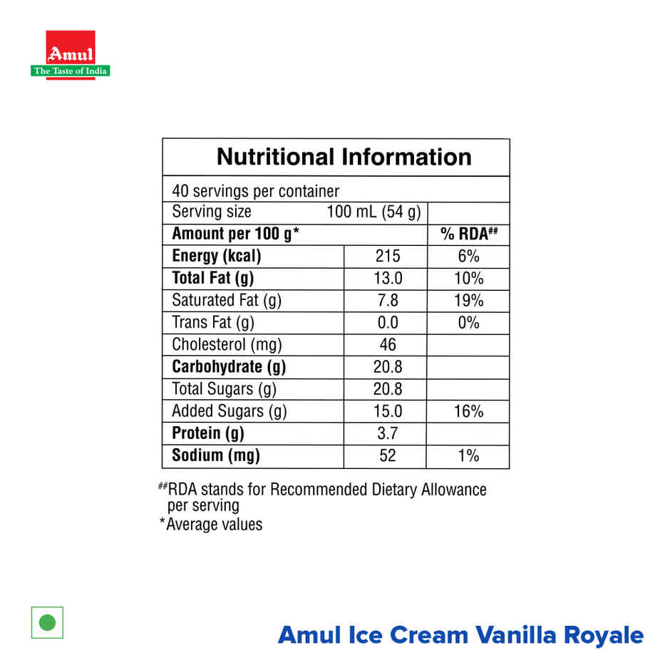 Amul Vanilla Ice Cream Tub