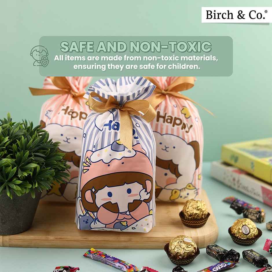 Birch & Co. Large Goody Gift Bags - Stripes | Pack of 25