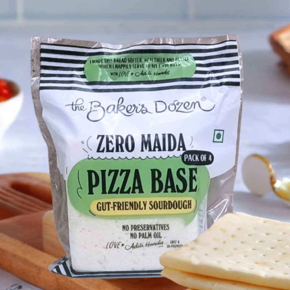 The Baker's Dozen Zero Maida Pizza Base | Made with Gut Friendly Sourdough Bread | Wholewheat