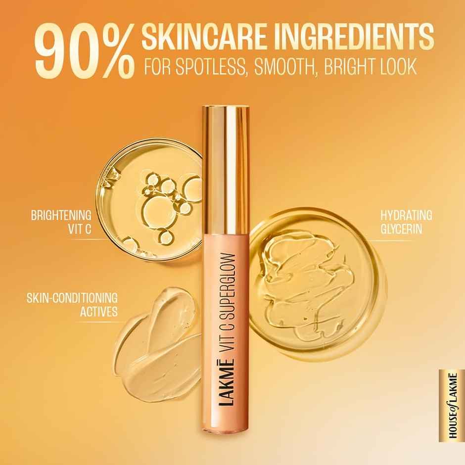 Lakme Makeup+Skincare Vit C Superglow Concealer 16 Sand