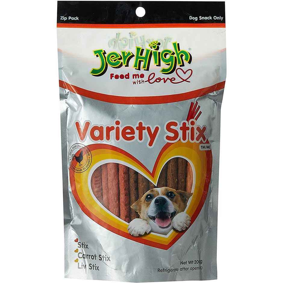 Jerhigh Variety Stix Dog Treats - Mixed Flavour Chews for Dog Training & Daily Rewards