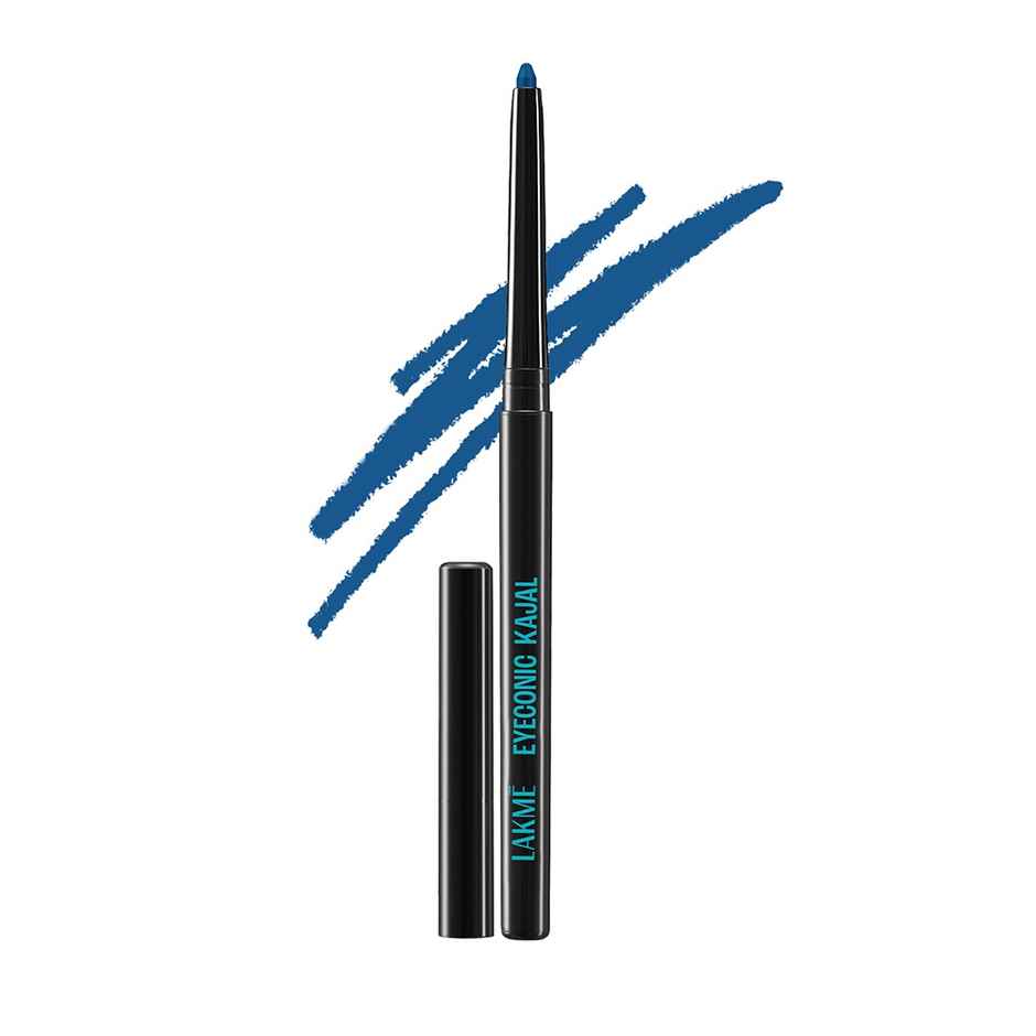 Lakme Eyeconic Kajal, Matte Waterproof, Smudgeproof Kajal that lasts 24 Hrs, Midnight Blue